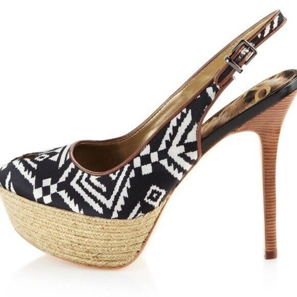 Sam Edelman Novato‎ Aztec Tribal espadrilles heels Women’s Size 9 Boho Chic